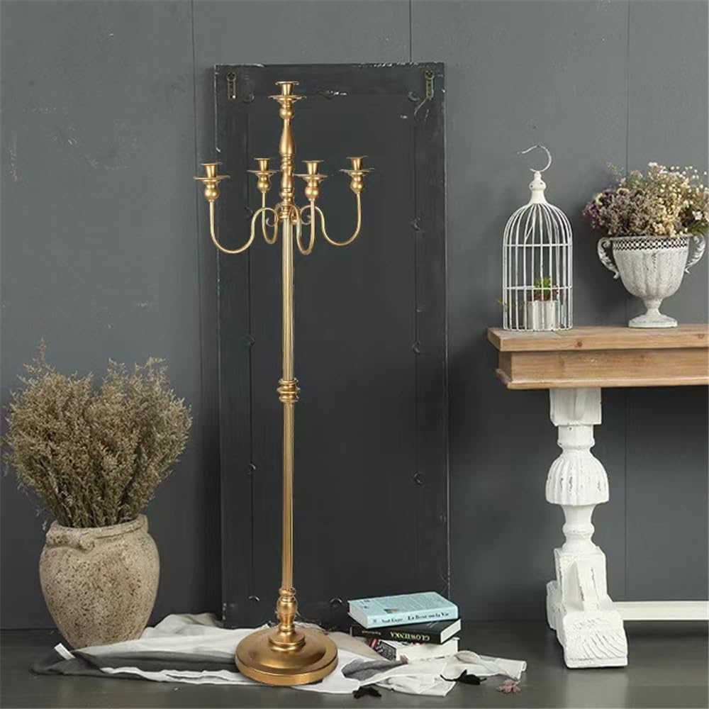 Candelabro Decorativo Candelero Alto de pie 5 Cabezas para el Comedor(Grande)
