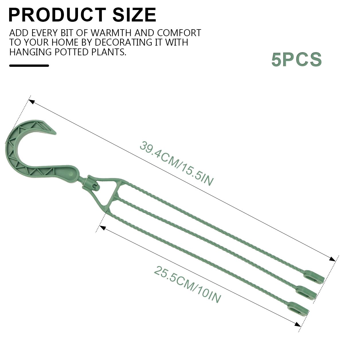 ZJIVQO 5PCS Plastic Hanging Basket Hooks - Image 2