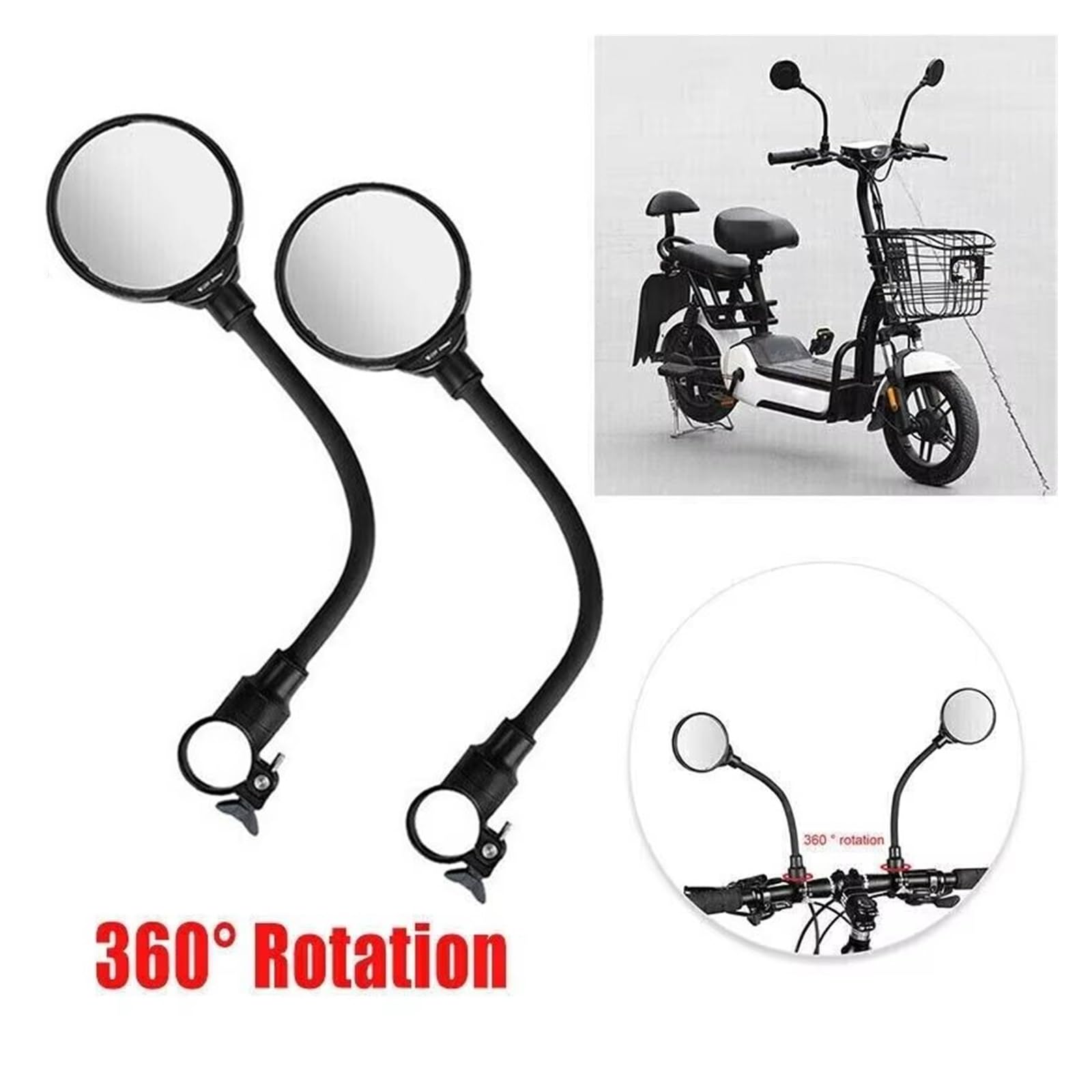 Accessoires De Remplacement De Vélo, Guidon, Rétroviseur Latéral Gauche Et Droit, Réglable Et Rotatif Rétroviseur Moto