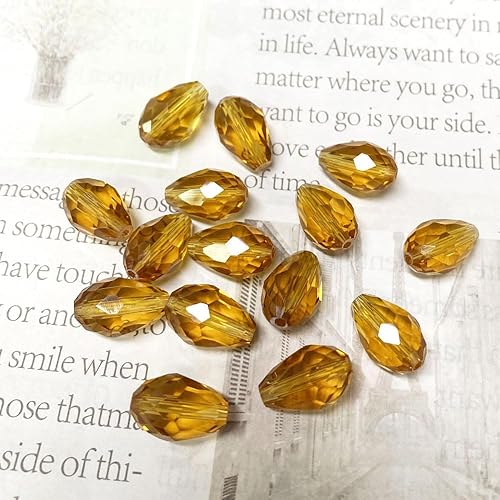 Miniatura 3 de 40 cuentas de cristal de lágrima de cristal facetadas en forma de agujero vertical sueltas para hacer joyas, manualidades, pulseras, collares,