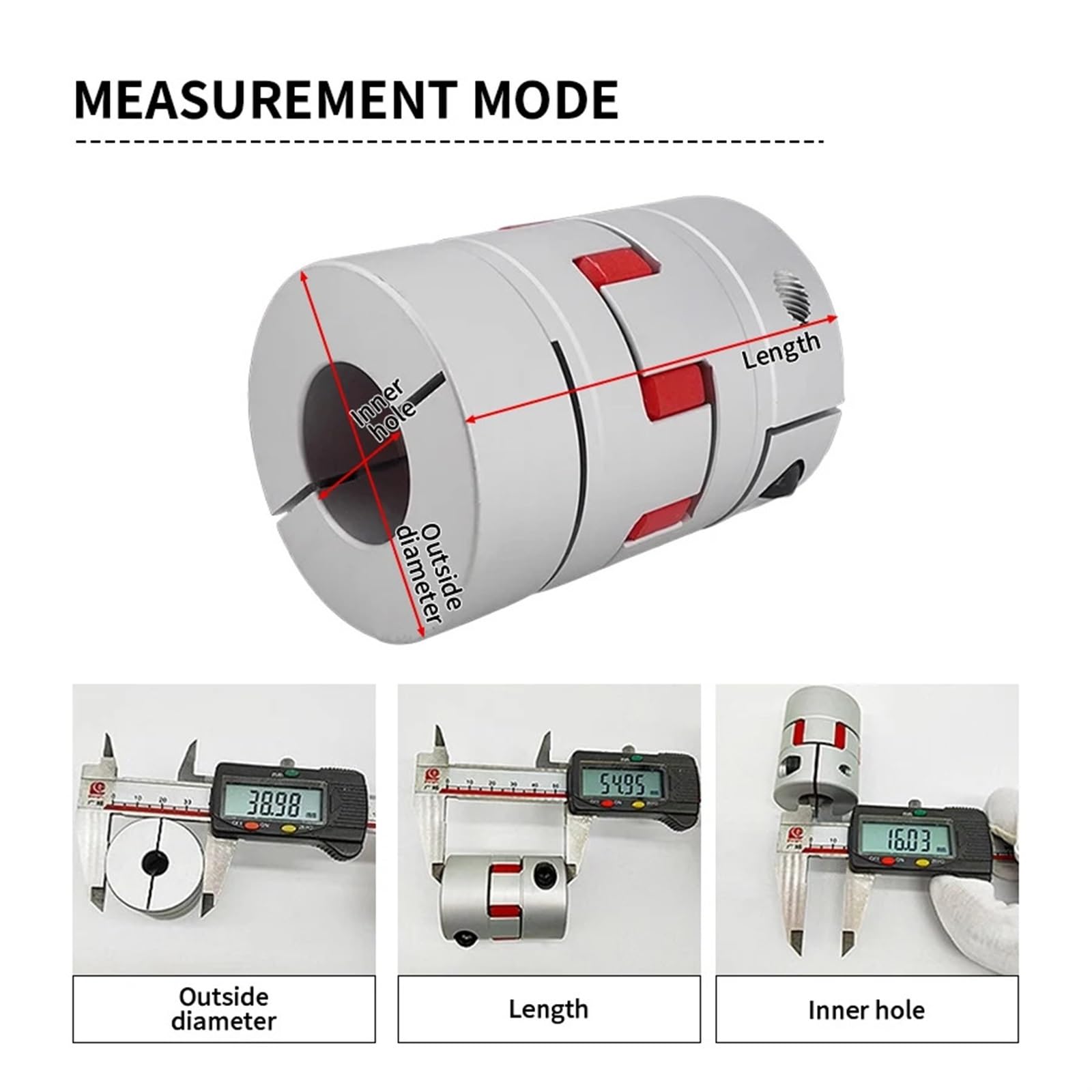 Acoplamiento de sujeción rígido de aluminio Acoplamiento de flor ciruelo, codificador tornillo estrella, acoplamiento elástico alto par, servomotor, aluminio, XB-55X110(XB-55X110-12X17)
