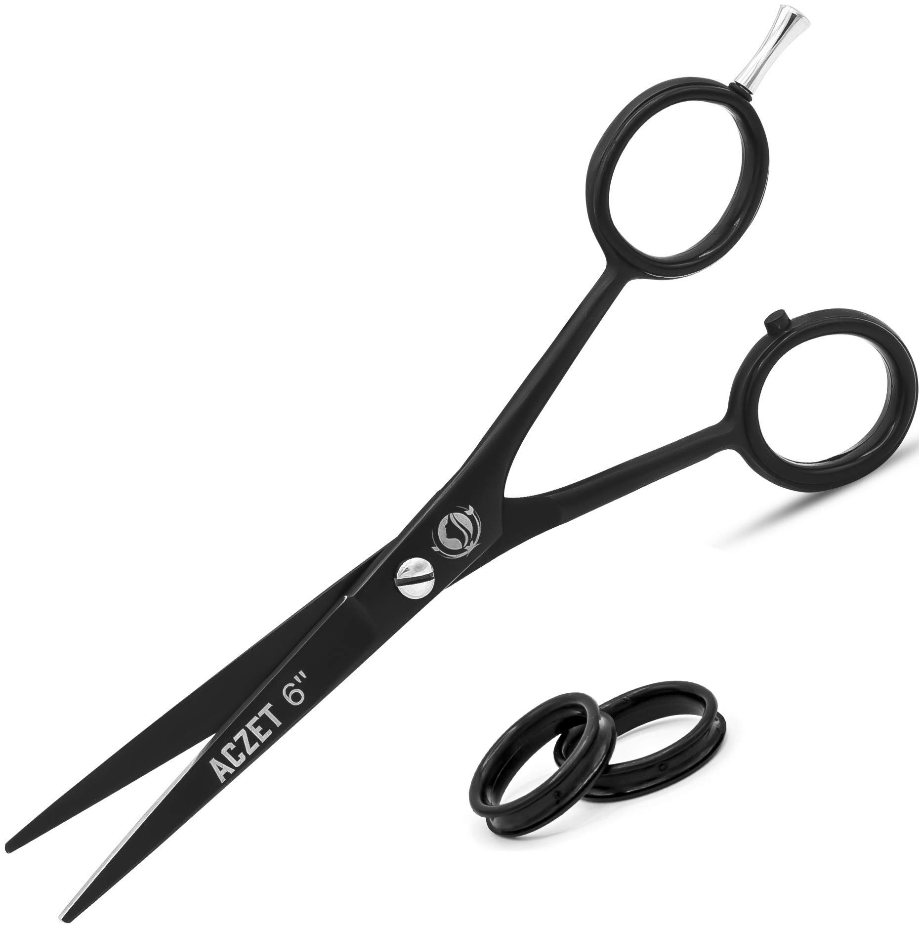 Aczet Men's Black Professional Hairdressers Sharp Trimming Barbers Stainless Steel Hair Dresser Cutting Shears Salon Hairdressing Scissor Razor Edge Hair Cutting Scissor 6.0" For Ladies Wo Kids Children