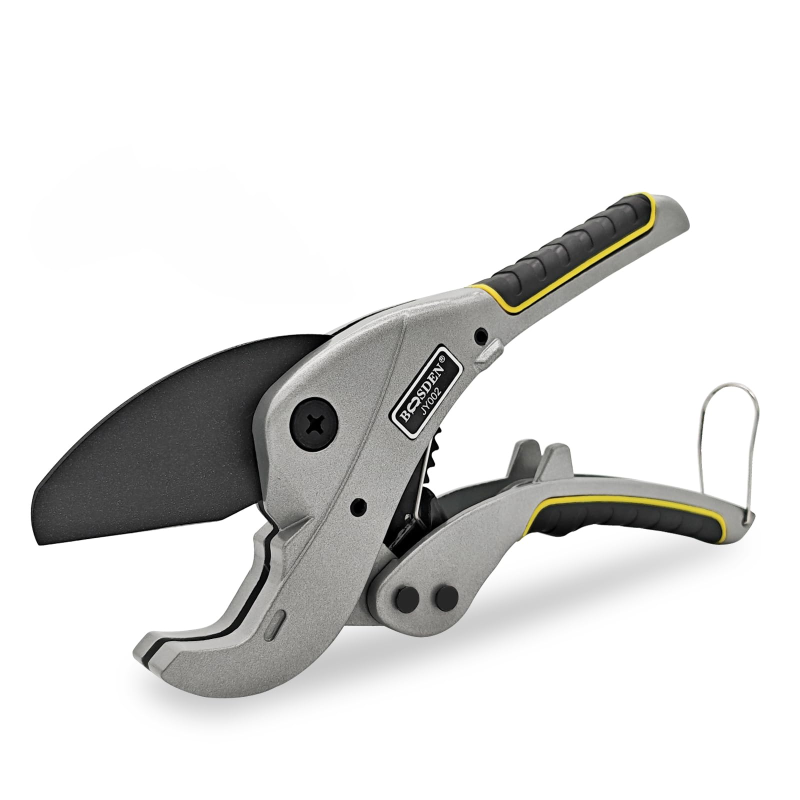 BOOSDEN PVC Pipe Cutter, Cuts up to 1-5/8", Professional Ratcheting Pipe Cutter Tool, Tube Cutter for Cutting PEX, PPR, PE, Plastic Hoses & Rubber