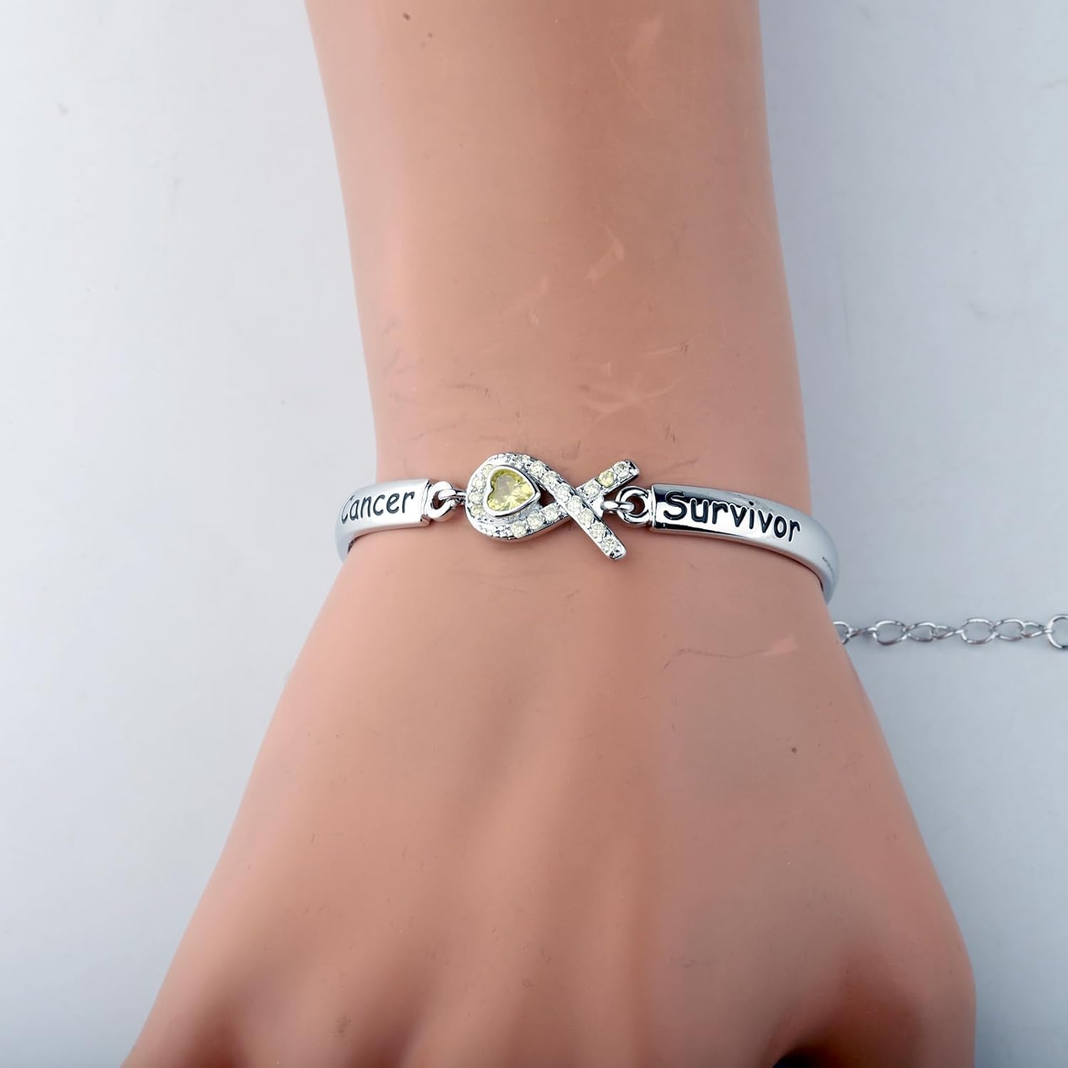 HOLLP Yellow Awareness Cancer Survivor Bracelet Gift for Bladder Cancer/Childhood/Bone - Image 2