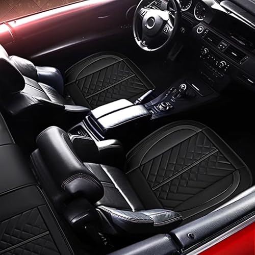 Miniatura 5 de RAWAKORW 1 funda de asiento de automóvil para asiento delantero y inferior para el 90% de los vehículos, de piel sintética, universales,