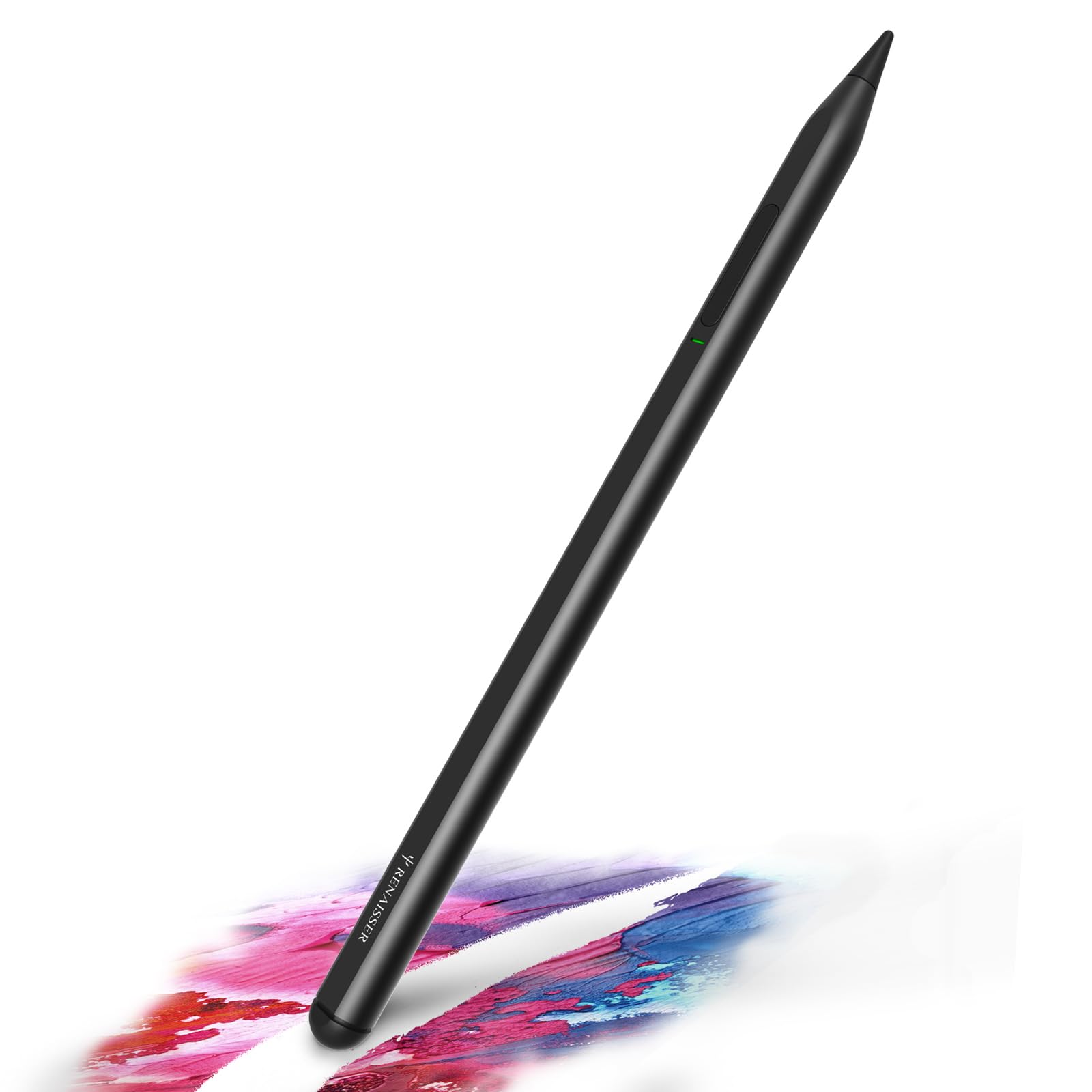 RENAISSER Raphael 530T Stylus Pen for Microsoft Surface, Tail Eraser, Designed in Houston, Made in Taiwan, 4096 Pressure Sensitivity, Dual-use Pen Tip, USB-C Charging for Surface Pro 11/10/9