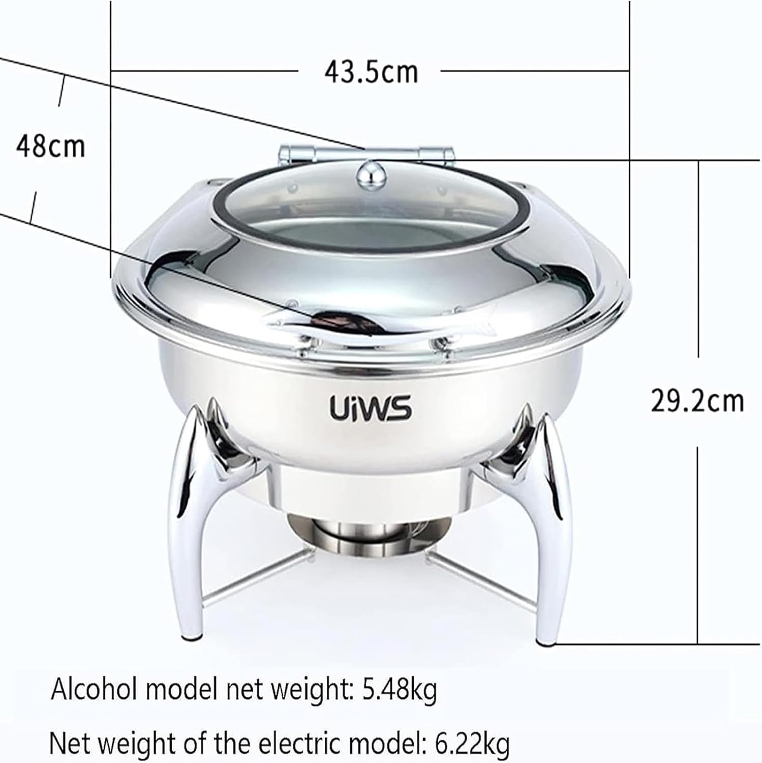Catering Buffet Servers and Heaters - Stainless Steel Hot Pot Buffet Sets, Hot Plate Buffet Sets, Food Heaters for Catered Events, Round Fondue Buffet Sets