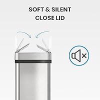 Vista 3 de iTouchless Bote de basura de acero inoxidable de 15 litros/4 galones con sensor de tapa abierta, funcionamiento automático sin contacto, diseño