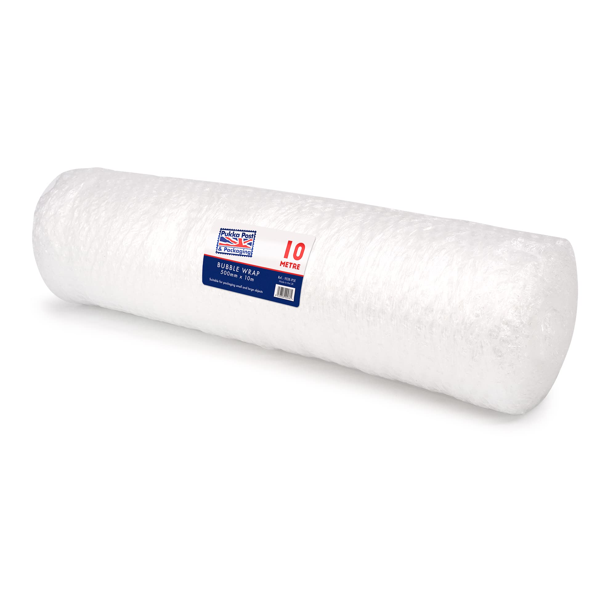 Pukka Pad Clear Pukka Post –Lightweight Protective Bubble Cushioning Wrap For Packaging And Mailing, Small Air Bubbles, 500Mm X 10M Roll, For Packing Or Storage Boxes
