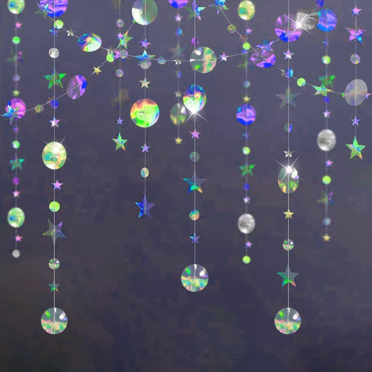 Holographische Girlande Regenbogen - 4x 4 Meter Glitzer Deko Für Party