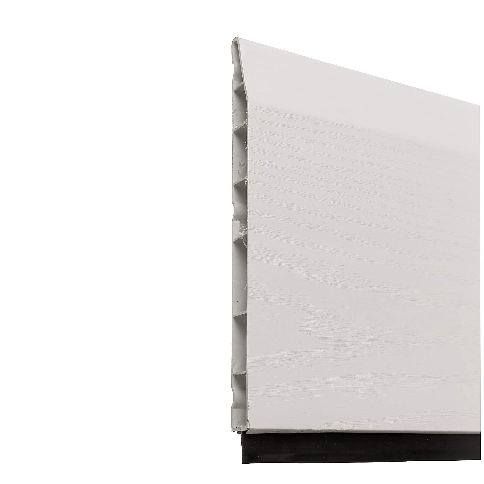 White 150mm 6" Chamfered Skirting Board 2.5m (8.2ft) Long uPVC Plastic Roomline