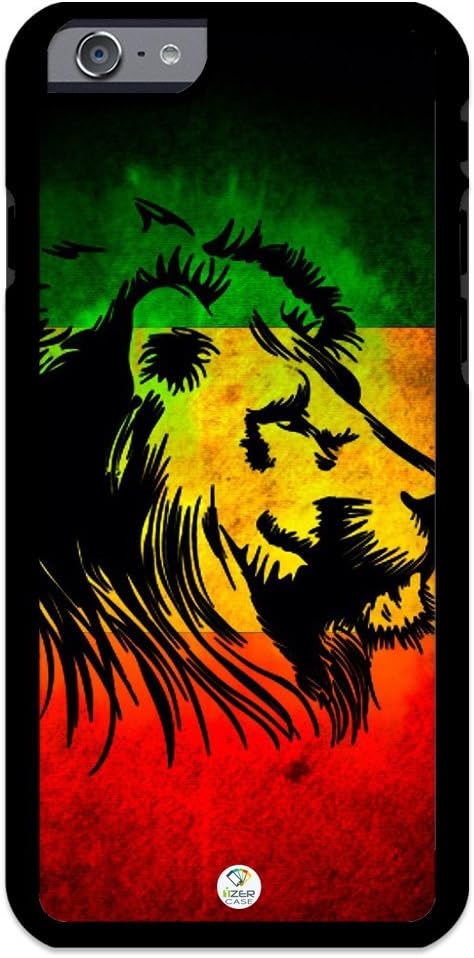 iZERCASE iPhone 6 Plus, iPhone 6S Plus Case Rasta Lion Pattern JAH Reggae Colors Rubber CASE - Fits iPhone 6 Plus, iPhone 6S Plus T-Mobile, Verizon, AT&T, Sprint and International