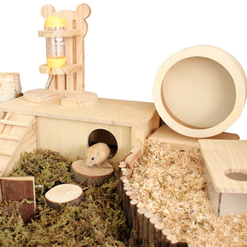 KESYOO Roue d'exercice silencieuse en bois pour hamster, hérisson et petits animaux de compagnie, taille 30,5 cm, pour animaux de compagnie