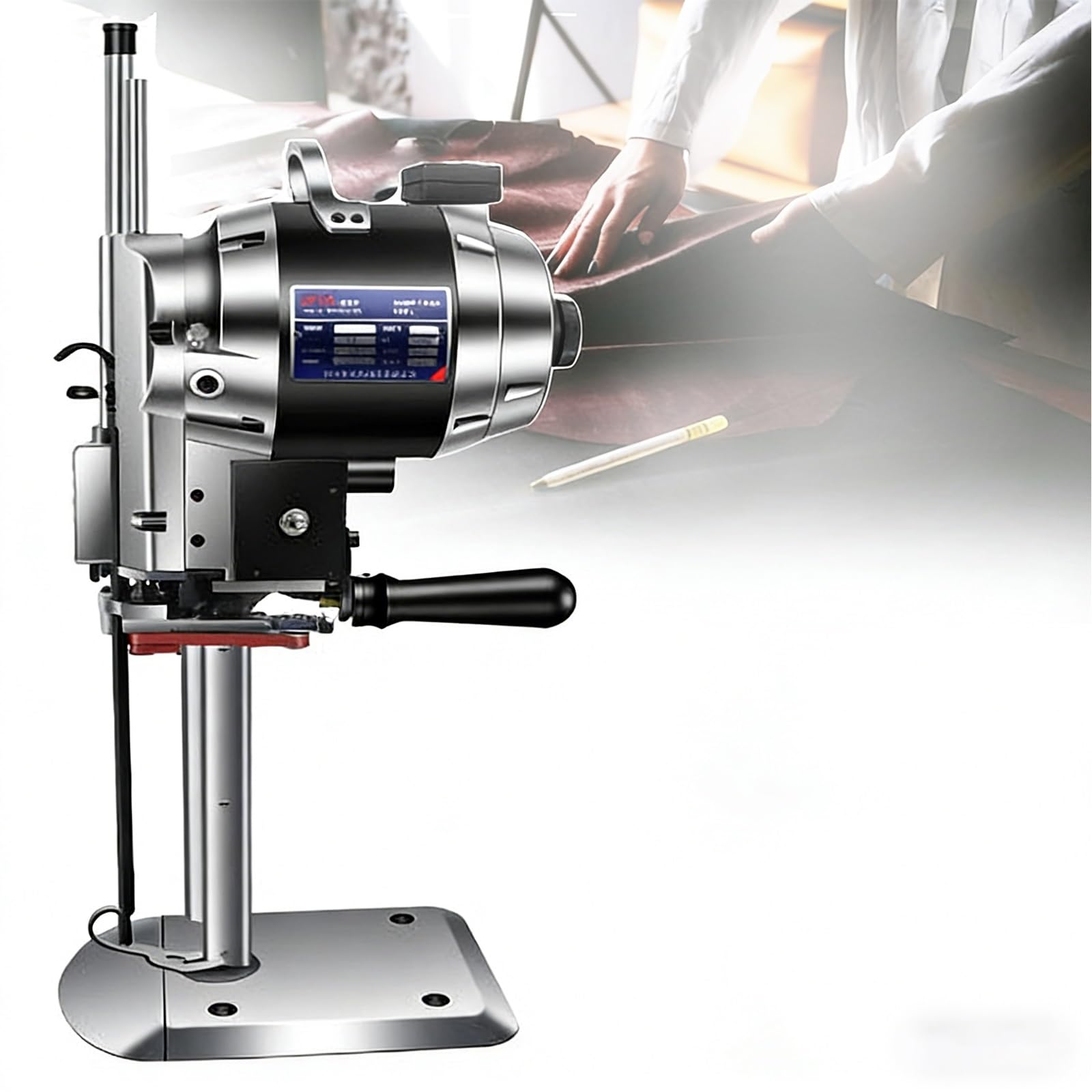 Máquina Eléctrica De Corte De Telas, Cortadora Vertical Con Cuchilla Recta, Luz Led Y Afilado Automático, Disponible En 6 Tamaños Para Uso Industrial En Materiales Multicapa(6 in)