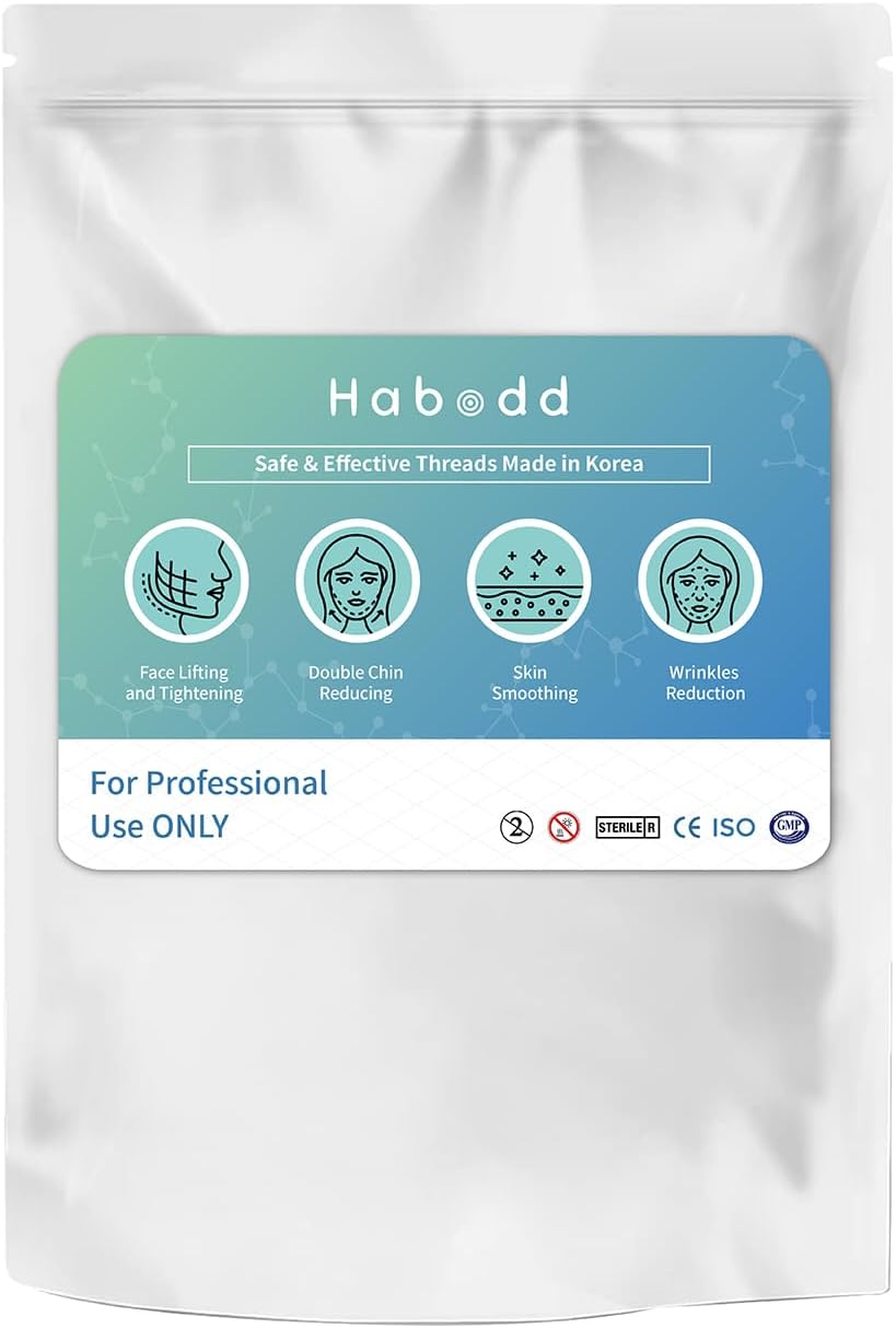 Habodd PCL Threads for Face Lift Mono Screw Type PCL Screw Threads with Sharp Tip, Smoothing of Wrinkles/Long-Lasting Skin Rejuvenation and Firming for Body and Face Lifting (30G13MM)