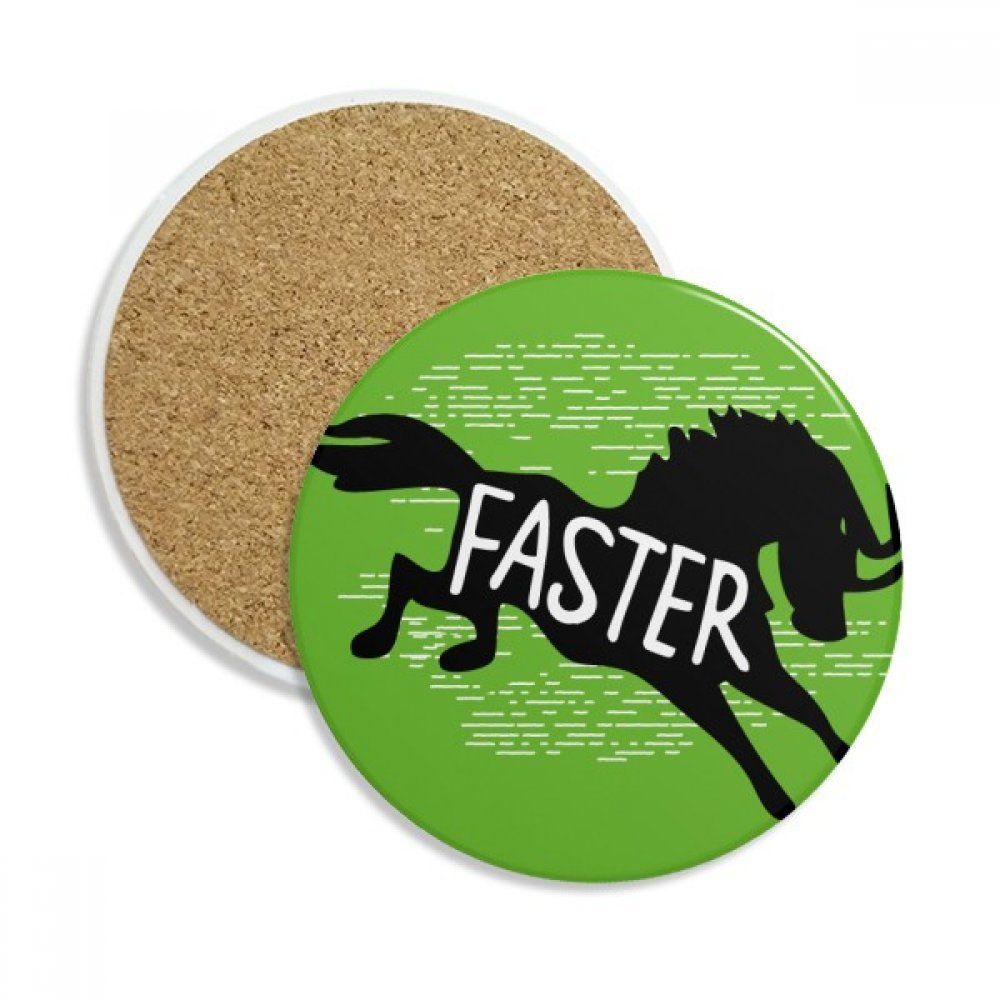 Coaster Céramique Cheval Noir 2Pcs Boissons Pierres Absorbantes