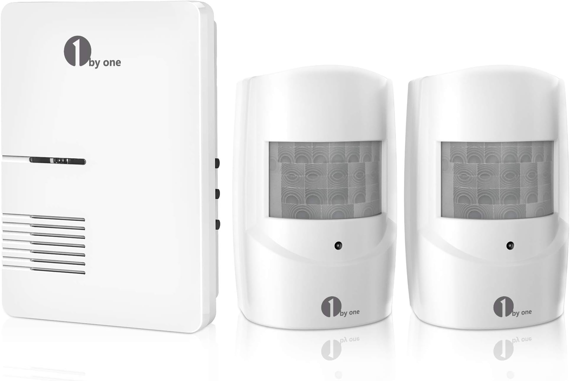 Driveway Alarm, 1byone Motion Sensor 1000ft Operating Range, 36 Melodies, Home Security Alert System with 1 Plug-in Receiver and 2 Weatherproof PIR Motion Detector, Protect Indoor/Outdoor Property
