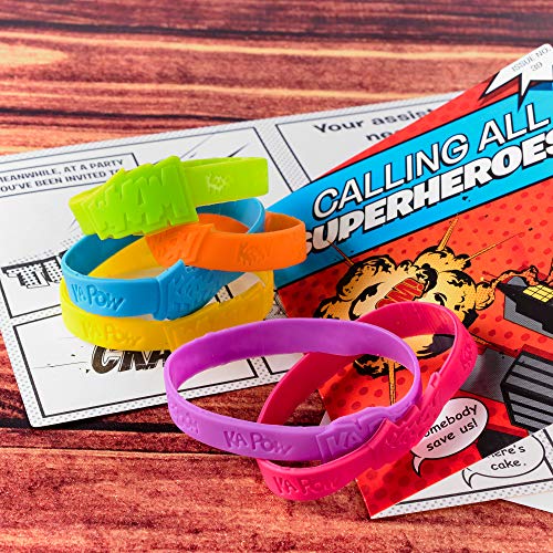 Super Z Outlet SZ126 24 Assorted Superhero Comic Quotes & Sayings Colorful Rubber Jelly Bracelets For Children Birthdays, Party Favors, Kid'S Goody Bags thumb #5