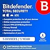 Bitdefender Total Security 2025 | 5 Devices | 1 Year | PC/Mac/iOS/Android | Activation Code by Email | Automatic Renewal