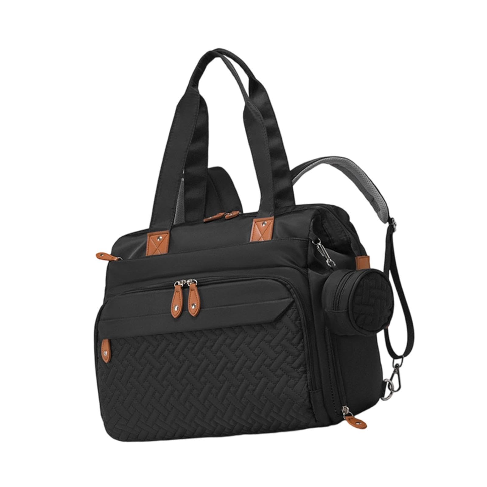 Gralara Wickelrucksack Windeltasche Rucksack Tasche Organizer Wasserfest aus Pflegeleichtem Oxford mit Flaschenfächern Schuhfach Und Nass Trocken Separation, Schwarz