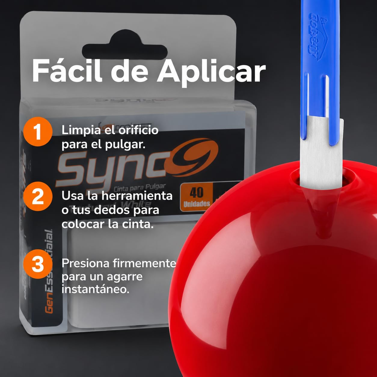 Genérico U-Turn Sport * Sync White, ruban d'insertion en tissu texturé ; accessoires Bowling ; entretien ; boules : boules.