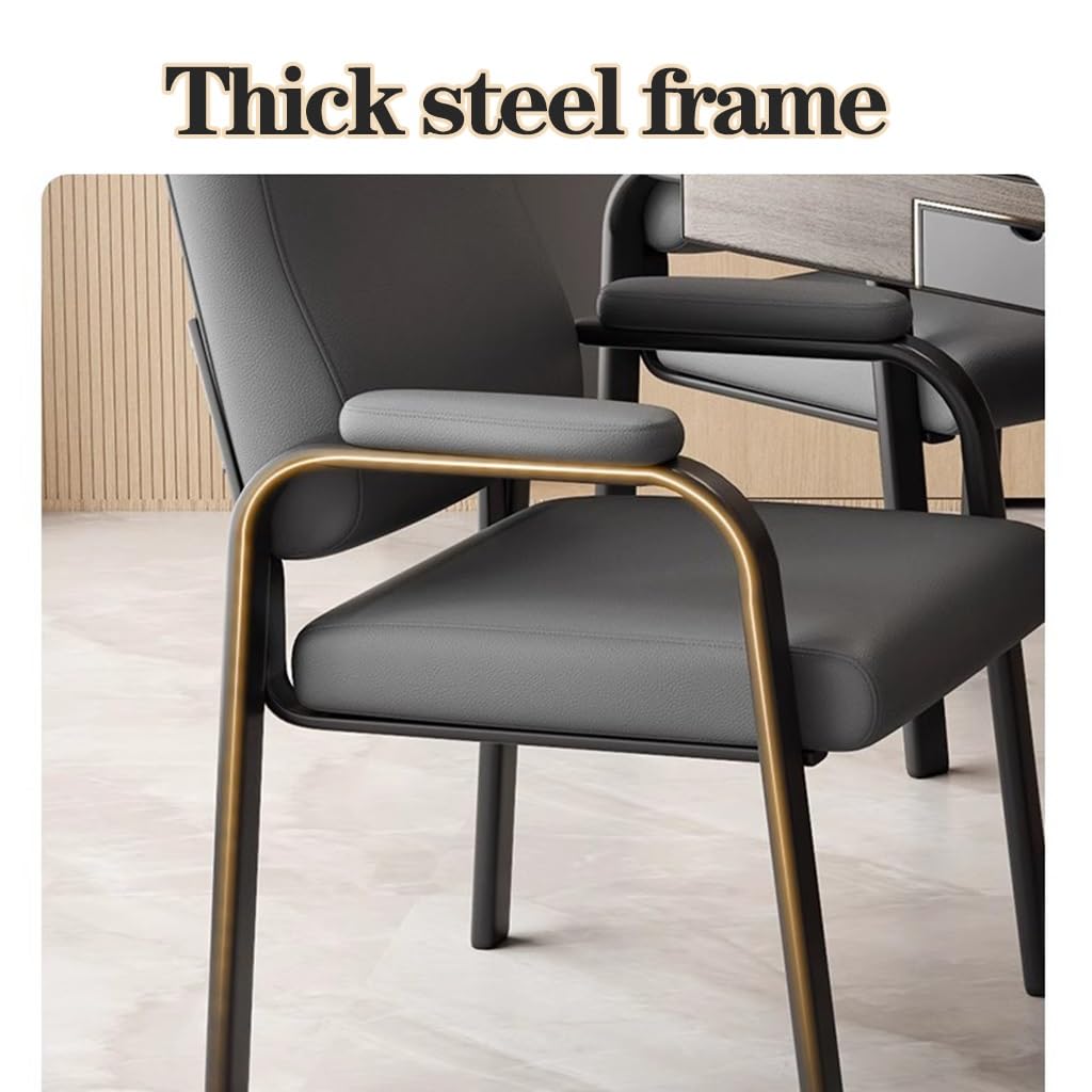 Ergonomische Orangefarbene Konferenzstühle, Gepolsterte Sessel Für Empfangs- Und Warteräume, Stilvolle Bürositze Aus Leder Mit Metallrahmen, Ideal Für Schulungen Und Gäs,Orange
