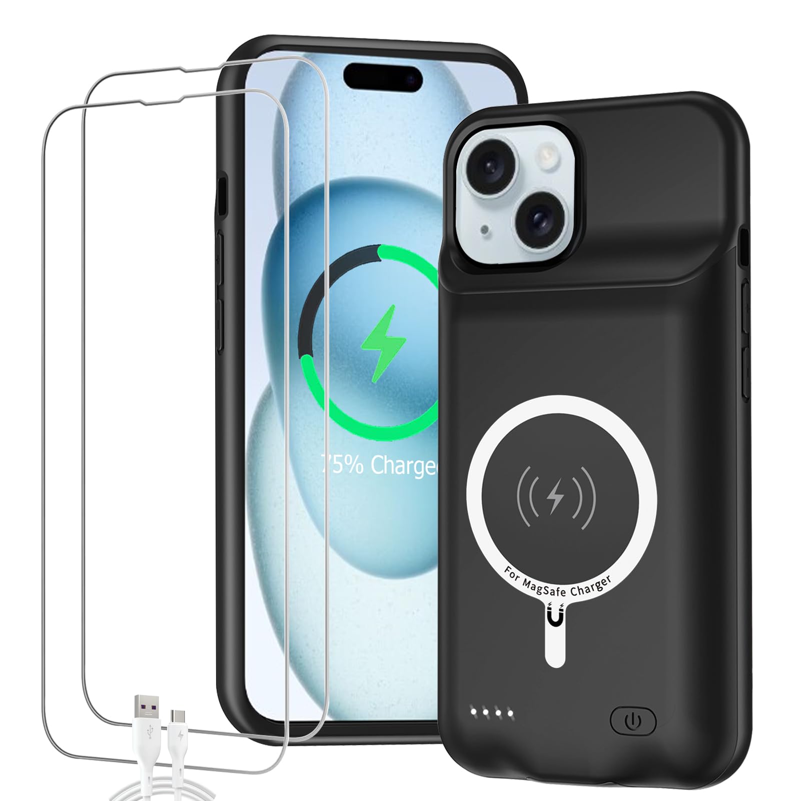 Amazon.com: Battery Case for iPhone 15 Plus, Full Encircle