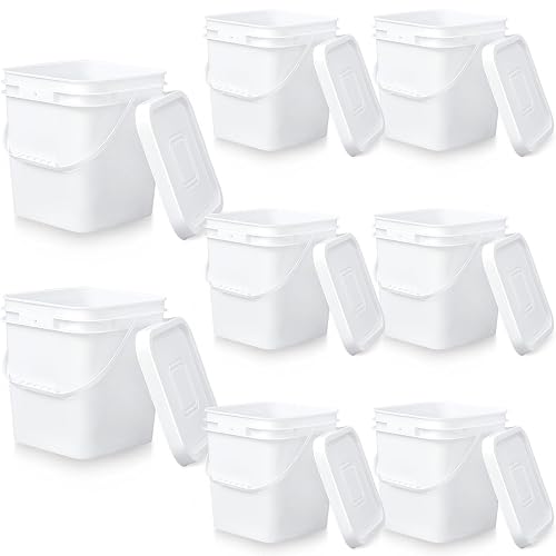 Mumufy 3.5 Gallon Square Food Grade Bucket with Lid White