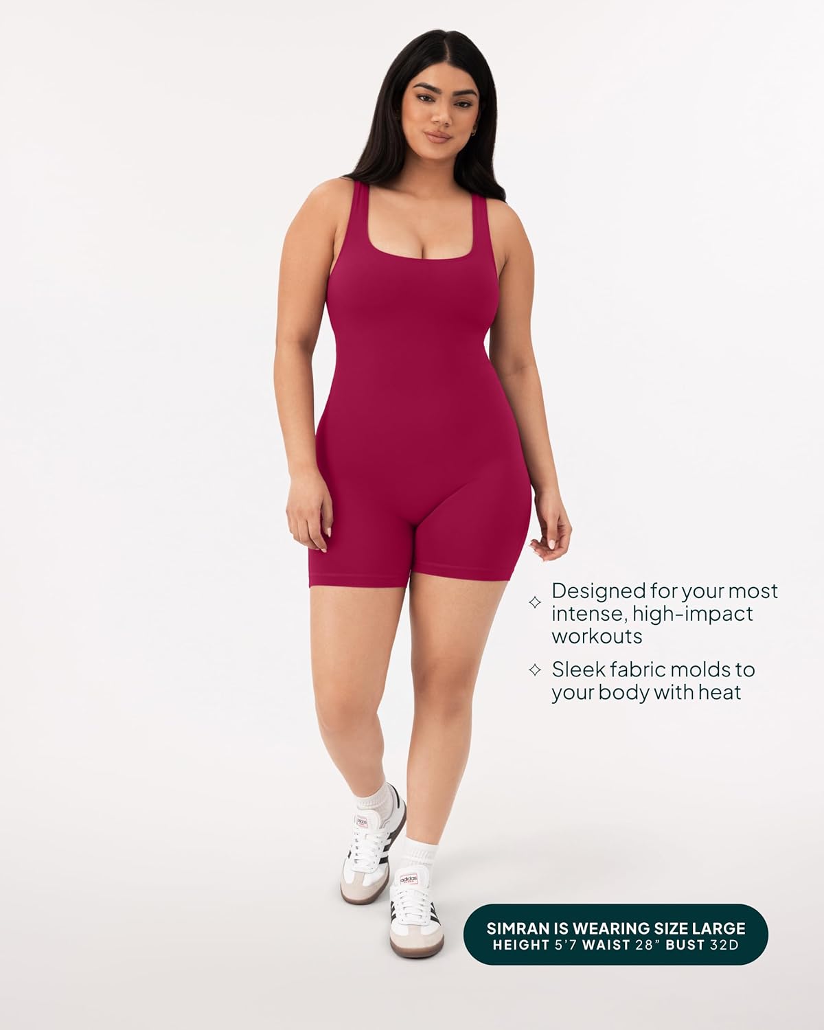 PAVOI ACTIVE Workout One-Piece for Women - Square Neck Gym Bodysuit Built-In Shelf Bra 5" Romper Jumpsuit Shorts - HiPerform - Image 5