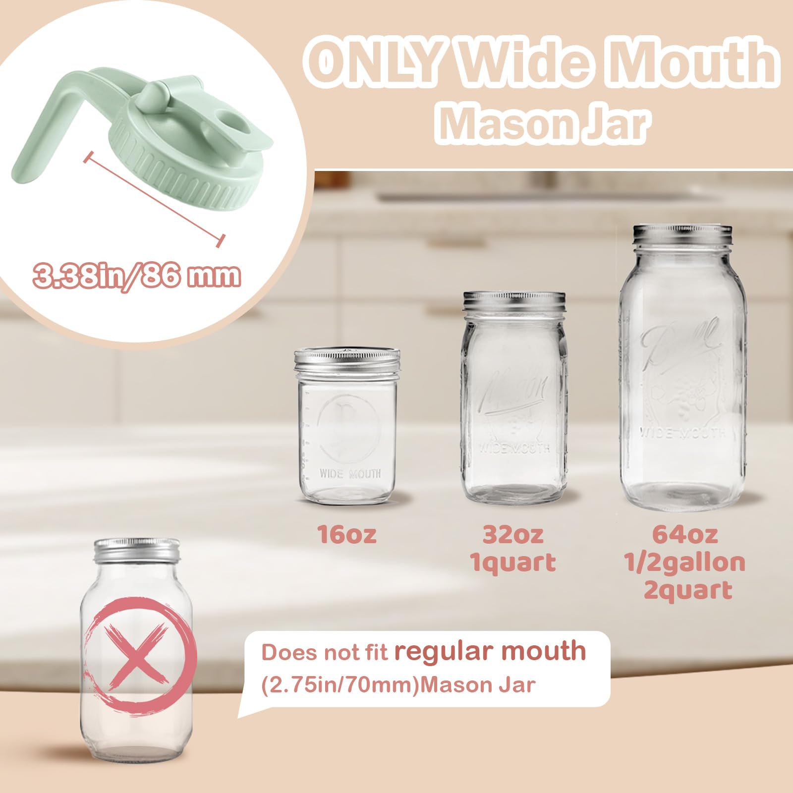 Mason Jar Lids - Wide Mouth with Handle -5