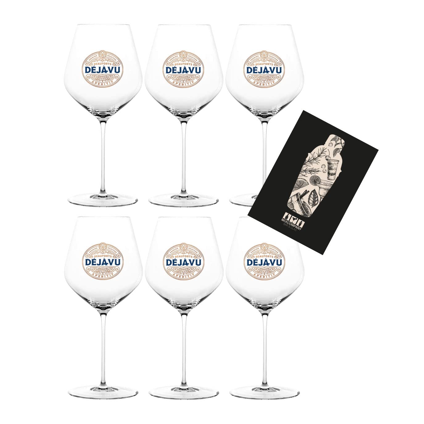 Deja Vu - Set di 6 bicchieri da aperitivo aperitivo in vetro Déjà-Vu