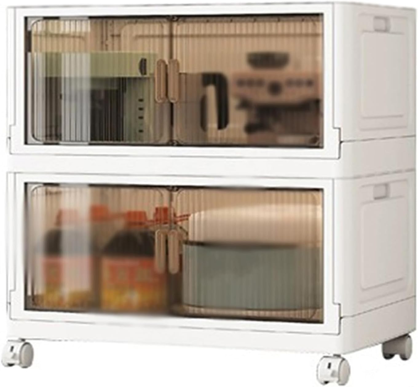 Boîtes de rangement transparentes contre le désordre des placards de bureau et maison