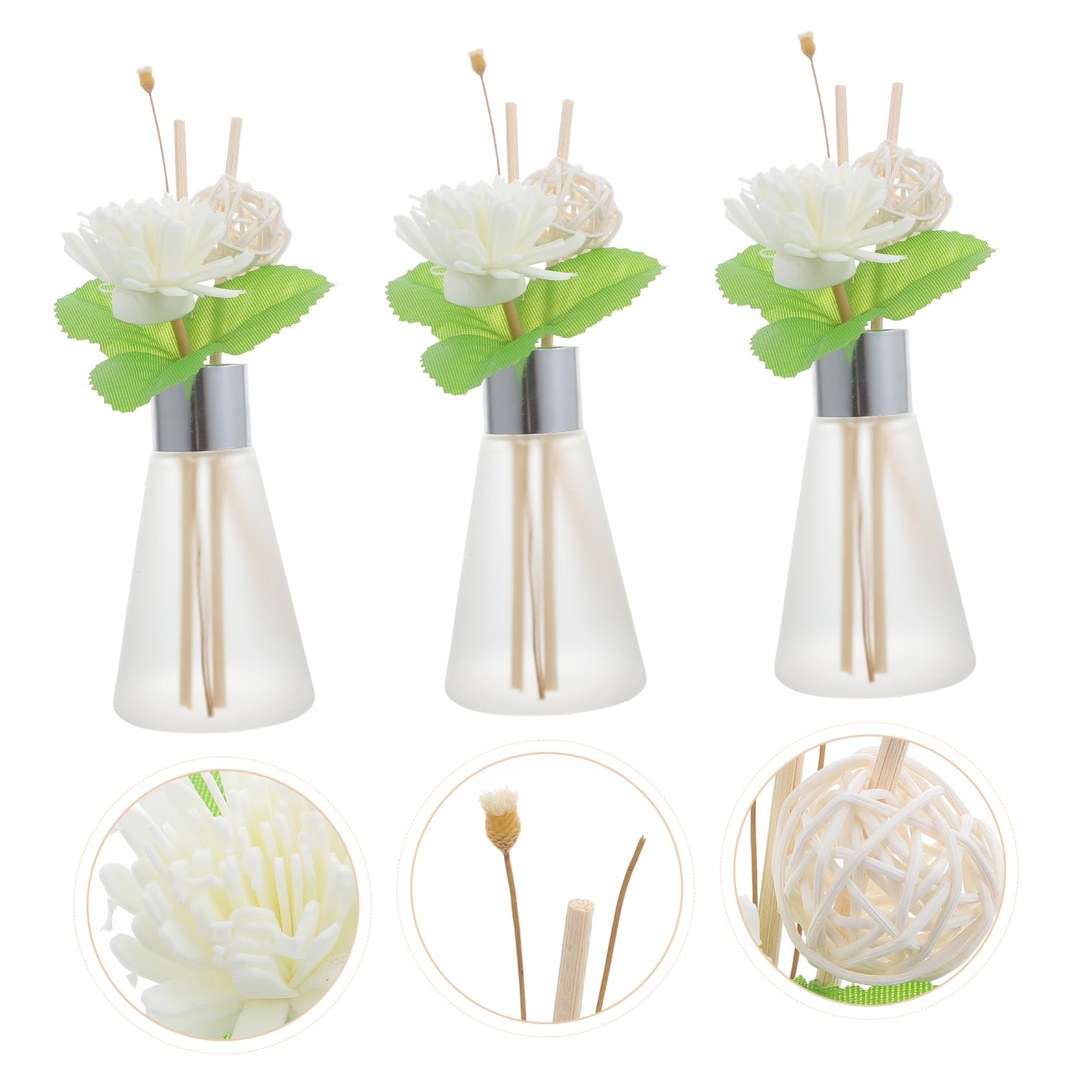 Garneck 3pezzi Diffusore Di Aromi in Bottiglia Di Vetro Bottiglia Di Profumo in Vetro Design Elegante e Compatto Per Uso Domestico e Ricaricabile Con Oli Essenziali Preferiti