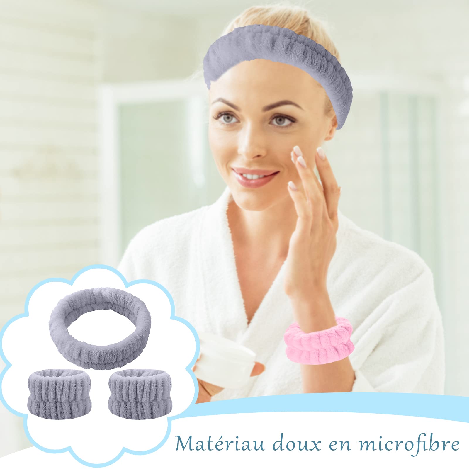 Fascia Per Spa - 2 Pezzi Capelli In Microfibra Per Trucco Fascia Elastica Per Capelli Fascia Per Capelli Per Doccia