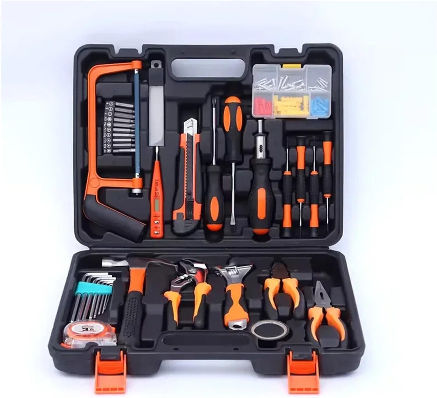 Multi-Functional Repair Combo Tool Kit Compatible with Home Use Hardware Suit Tool Electrician Automotive Repair Tool Box(Household 102 Large Sample)