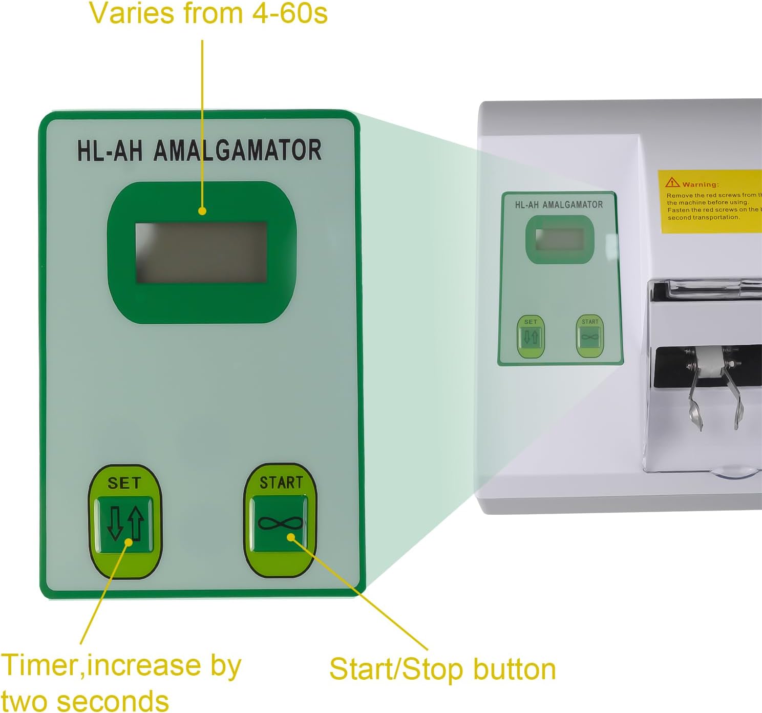 US Lab Digital Amalgamator Amalgam Capsule High Speed HL-AH Capsule Low Noise Mixer G5