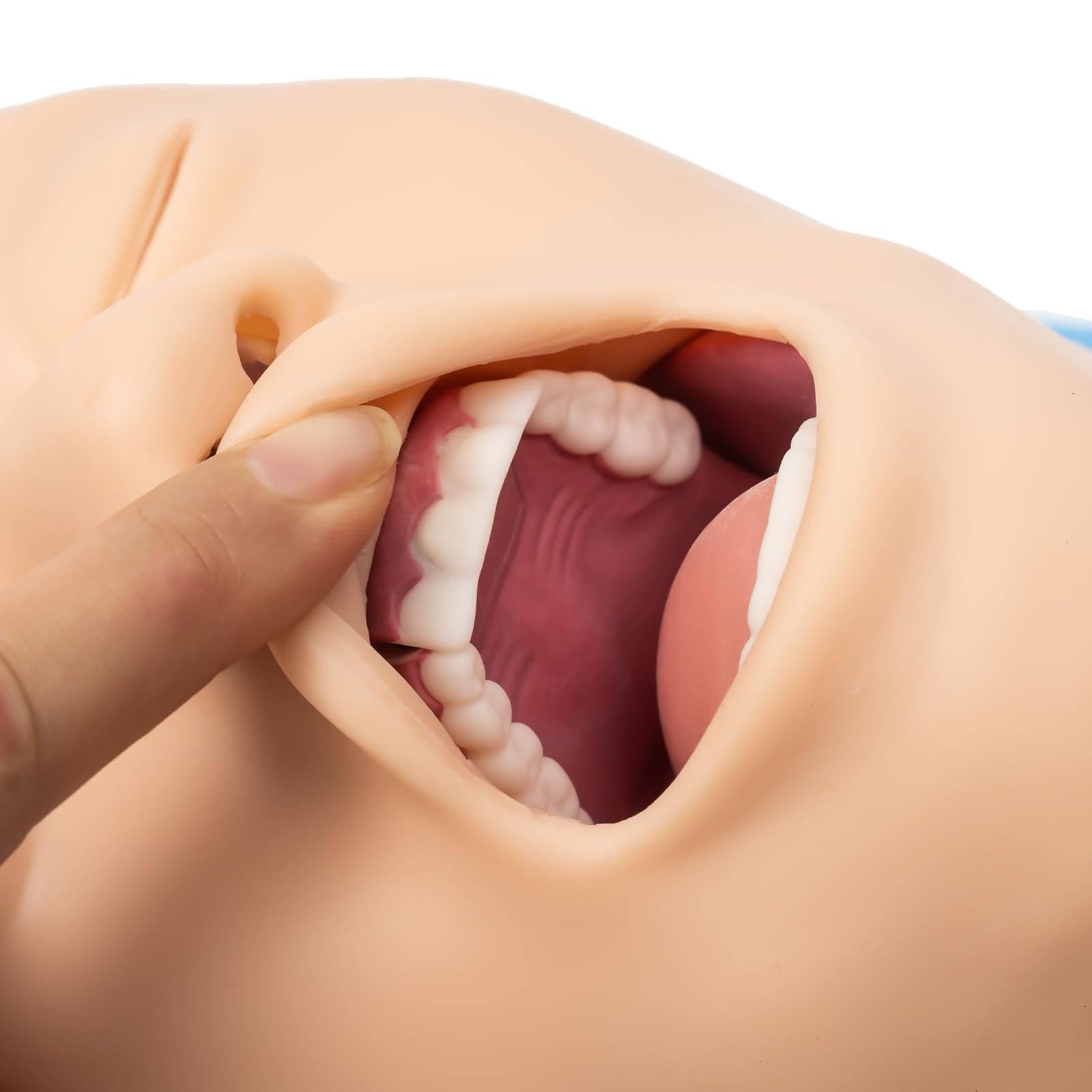 Kit di manichino per adulti per allenamento medico, gestione delle vie aeree, intubazione orale e nasale, modello didattico per professionisti sanitari, pratica di intubazione
