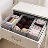 Deconox 4 Adet Tek Boy Katlanabilir Çekmece Organizer Seti | Dolap İçi Saklama Kutusu | İç Giyim, Çorap ve Aksesuar Düzenleyici | Telli Dik Duruş Sağlayan Kumaş Dolap Düzenleyici 30x15x12.5cm