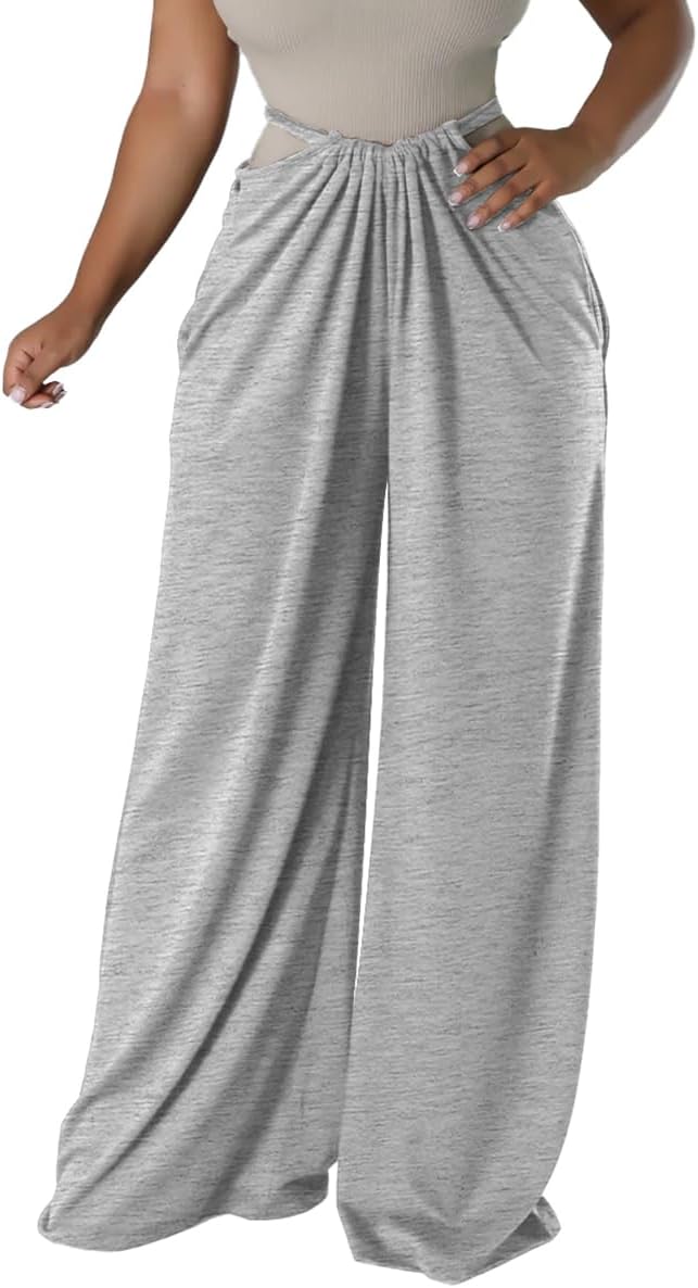 ECHOINE Women's Casual Sleeveless Jumpsuit Overalls Adjustable Strap Baggy Wide Leg Pants with Pockets - Image 2