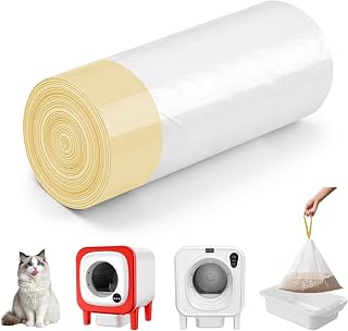 Litter Box Liners Cat Litter Liners Large, Jumbo Drawstring Extra Durable Cat Litter Bags Extra-Thick Kitty Litter Box Bag- 27" x 13"