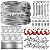 TRUCFUSION Batting Cage Cable Kit for 35FT Nets, Batting Cage Netting Wire Tension Kit, DIY for Backyard Baseball Softball Hitting Tunnels