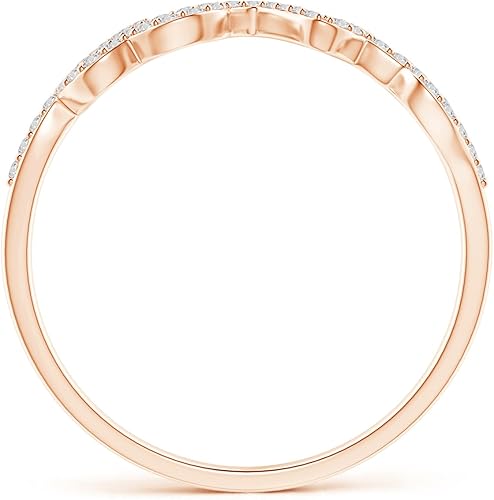 Miniatura 3 de Juego de puntas de diamante creado en laboratorio Cursivo LOVE Script Anillo en oro macizo de 14 k plata (color H, claridad SI2)