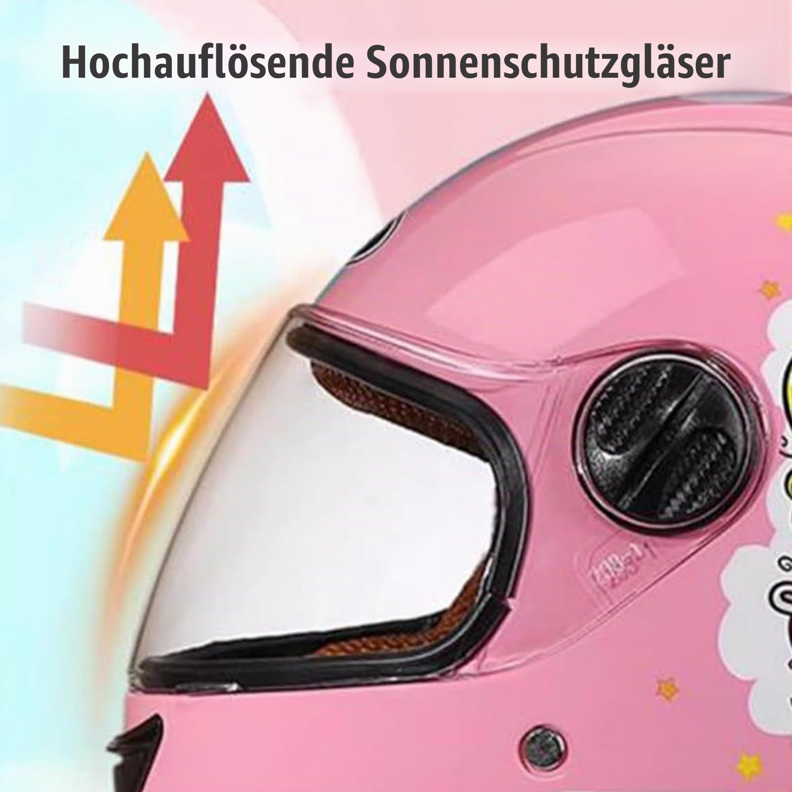Vollvisier-Motorradhelm, ECE 22.06-geprüft mit Sonnenvisier und abnehmbarem Schal, für Motorrad- und Rollerfahrten