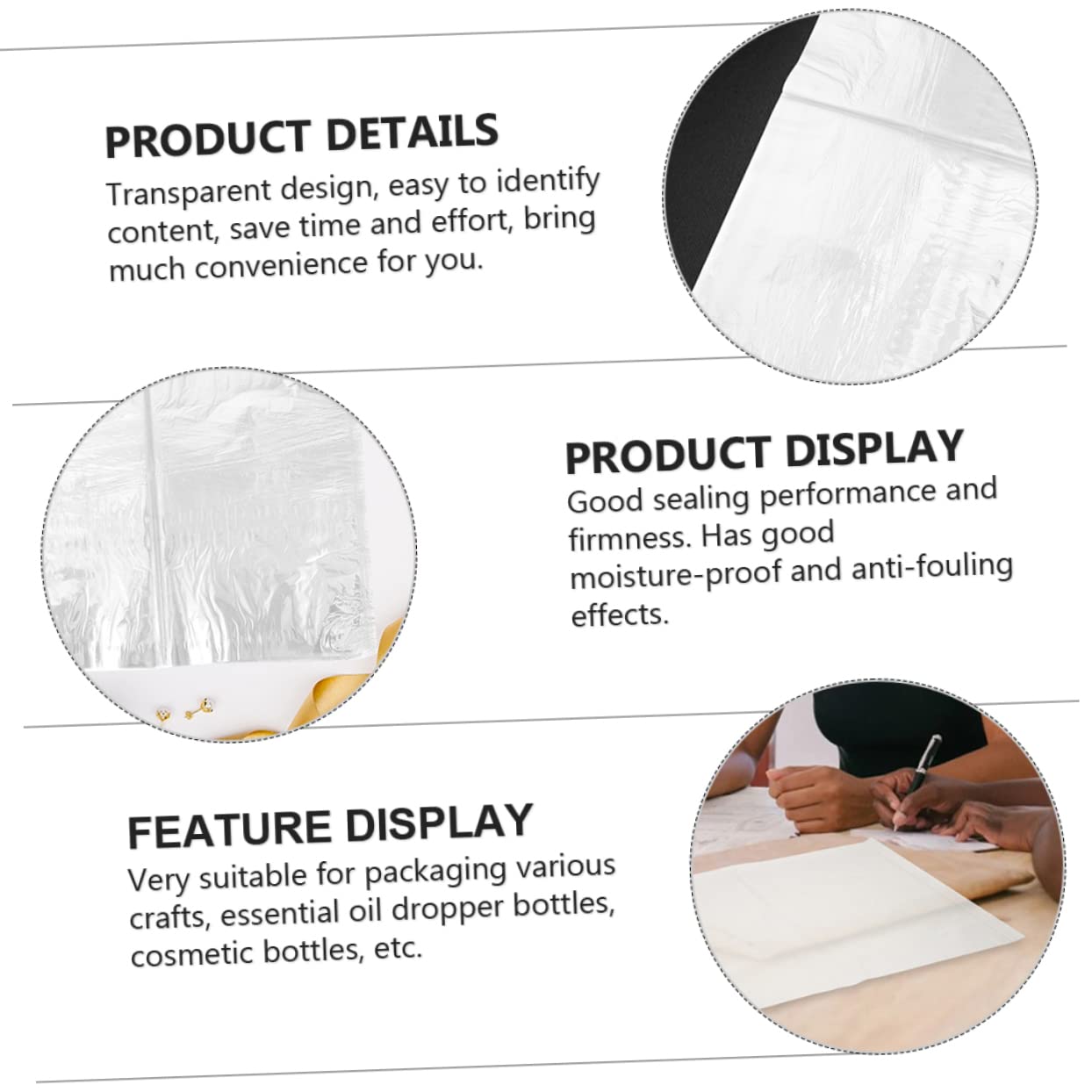 100Pcs Sublimation Shrink Film Bags Transparent Heat Shrink Wrap for Storage for Organizing Daily Necessities Moisture and