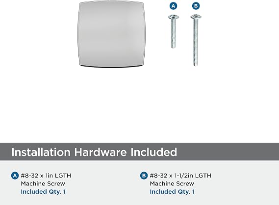 Amerock BP3710126 | Kitchen Cabinet Knob | Polished Chrome | Everett | 1-1/4 inch (32 mm) Length | Cabinet Hardware | Square Furniture Knob | Dresser Drawer Knob