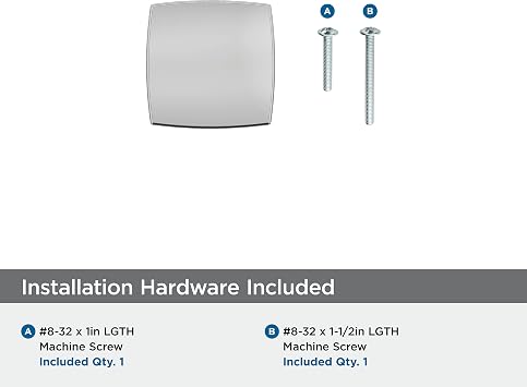 Amerock BP3710126 | Kitchen Cabinet Knob | Polished Chrome | Everett | 1-1/4 inch (32 mm) Length | Cabinet Hardware | Square Furniture Knob | Dresser Drawer Knob