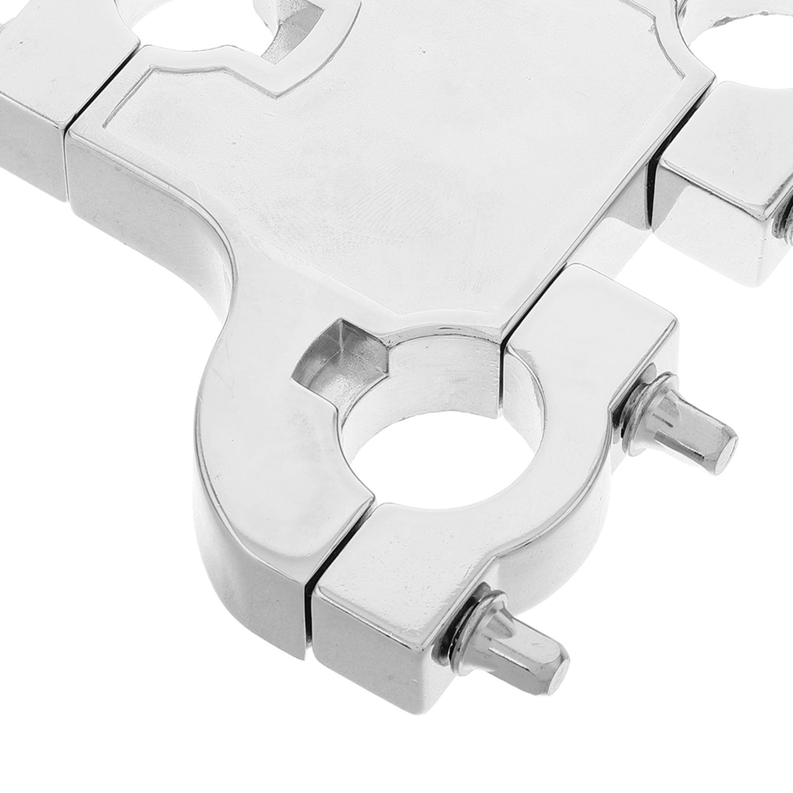 Homoyoyo Abrazadera Metálica Ajustable para Batería 3 Orificios, Soporte para Rack de Tubos, Accesorio Resistente y Versátil para Expansión y Montaje en Batería Electrónica