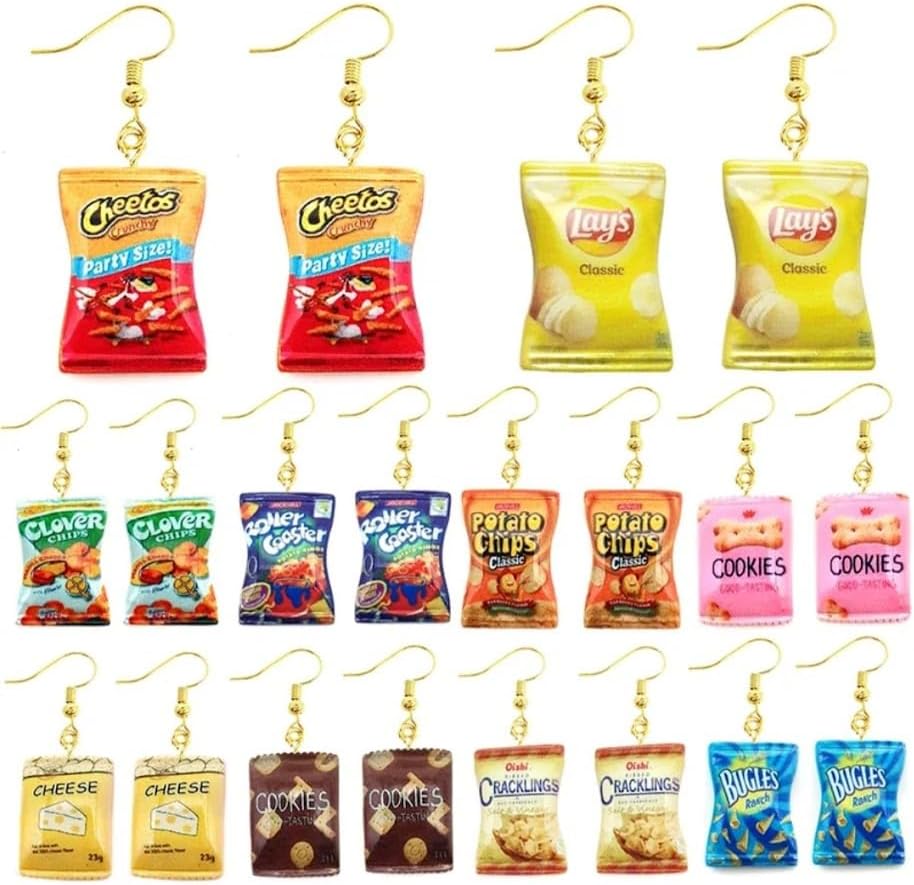TuCute Crunch Snack Bag Drop Dangle Earrings image 3