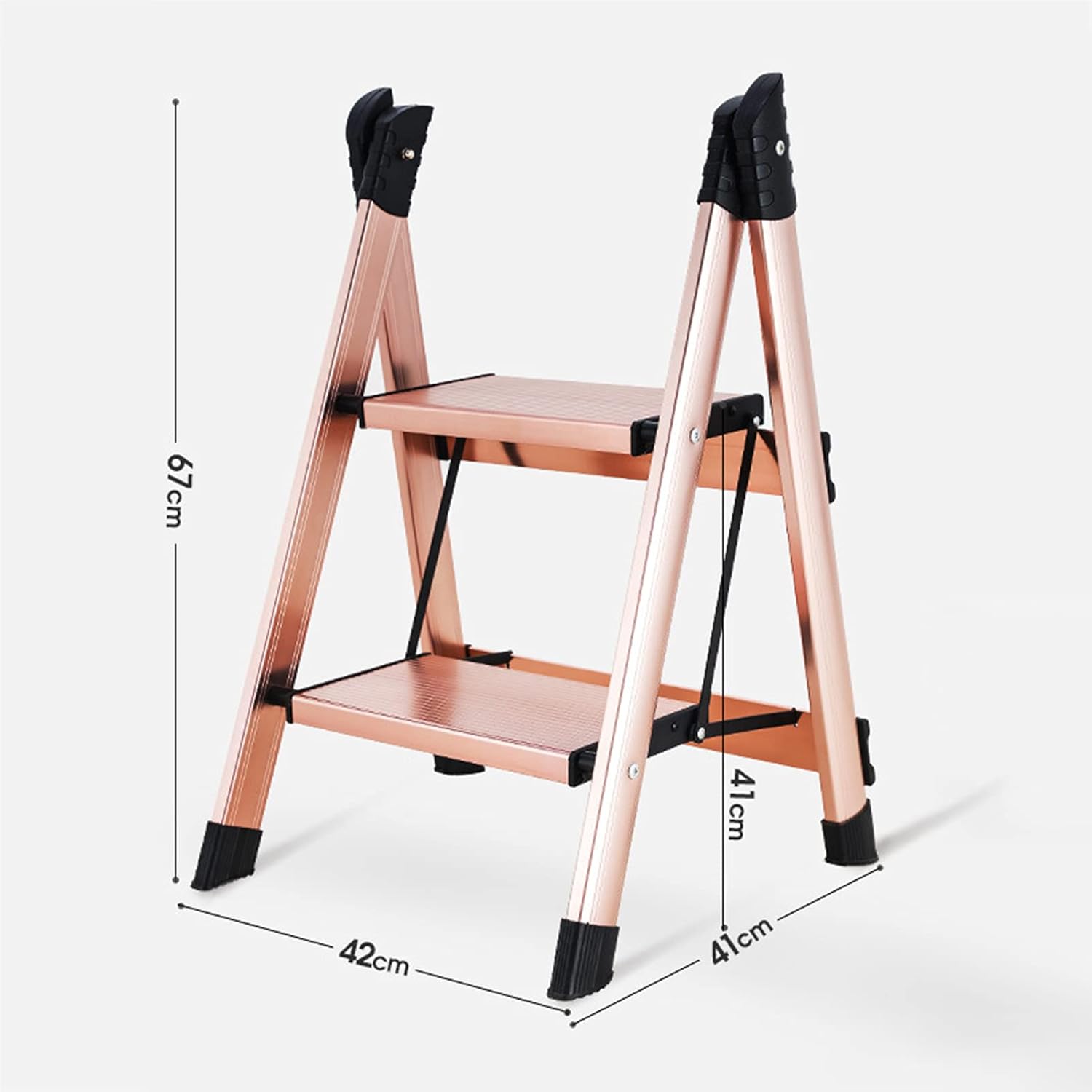 2/3 Step Ladder Folding Step Stool Ladder with Anti-Slip Sturdy and Wide Pedal, Convenient and Lightweight for Use Portable Step Stool Steel 330lbs Capacity