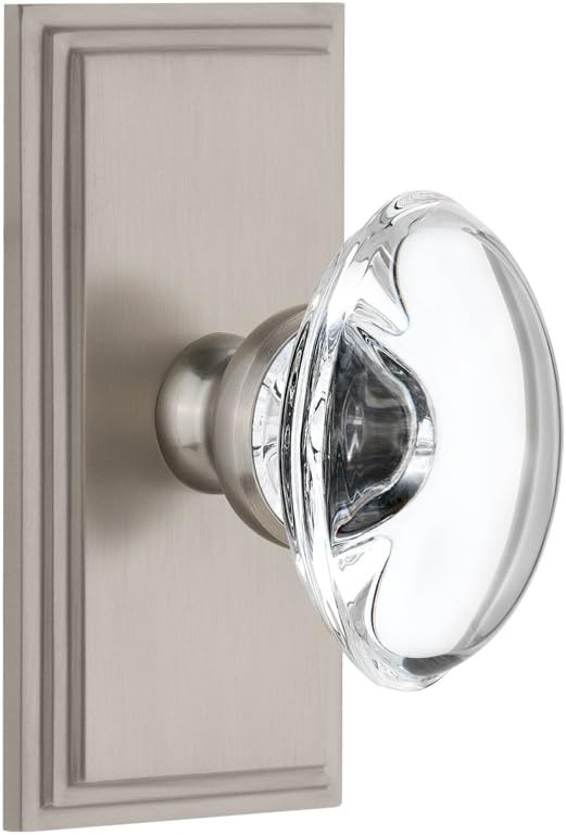 Grandeur 810942 Carre Plate Dummy with Provence Crystal Knob in Vintage Brass